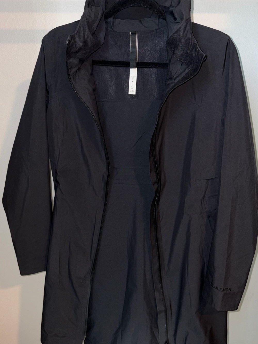 lululemon athletica Black Hooded Lightweight Trench Coat